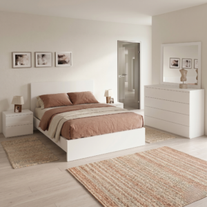 Quarto Livorno (cama +2x mesa cabeceira + comoda + espelho | Personalizavel)