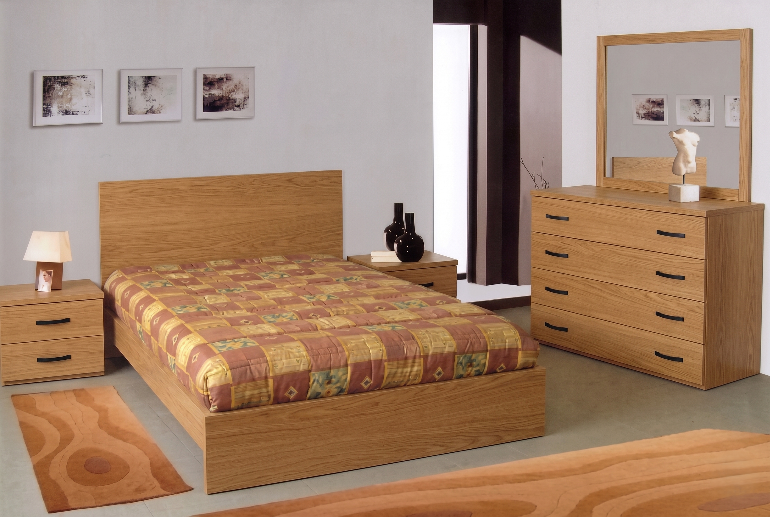 Quarto Livorno (cama +2x mesa cabeceira + comoda + espelho | Personalizavel) - Imagem 2