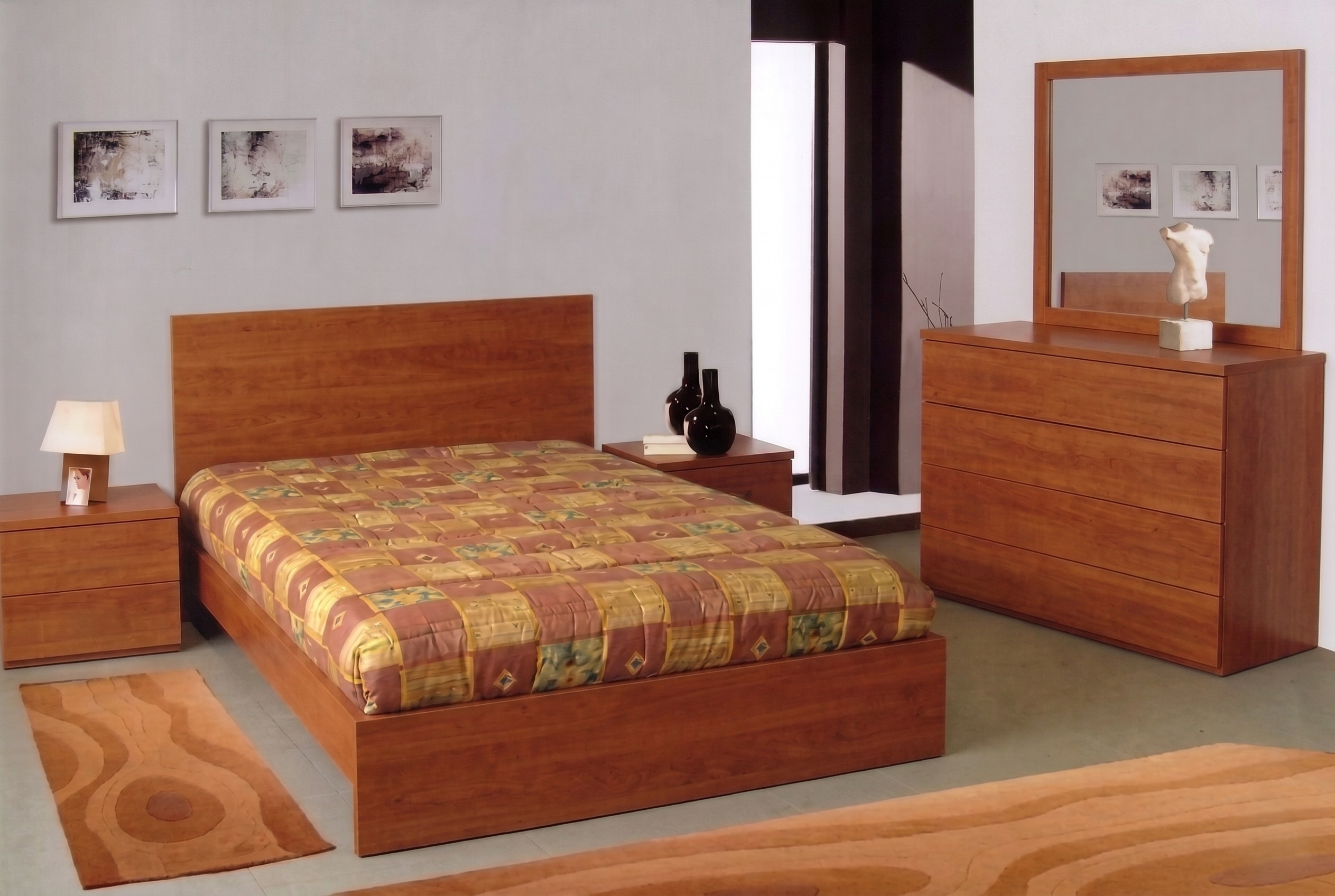 Quarto Livorno (cama +2x mesa cabeceira + comoda + espelho | Personalizavel) - Imagem 4
