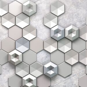 Papel Parede 6004A-VD4 Hexagon Concrete