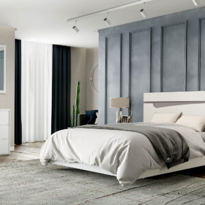 Quarto IGOR (cama + 2x mesa cabeceira + comoda + espelho)