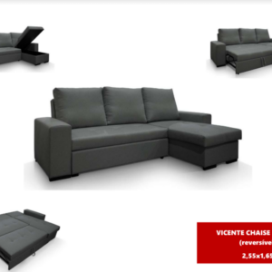 Chaiselongue Vicente (255cm | Com cama | Personalizável)