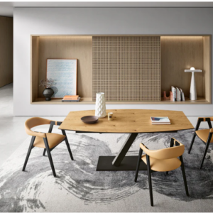 Mesa de Jantar Corvo Ext. Oval pé ferro