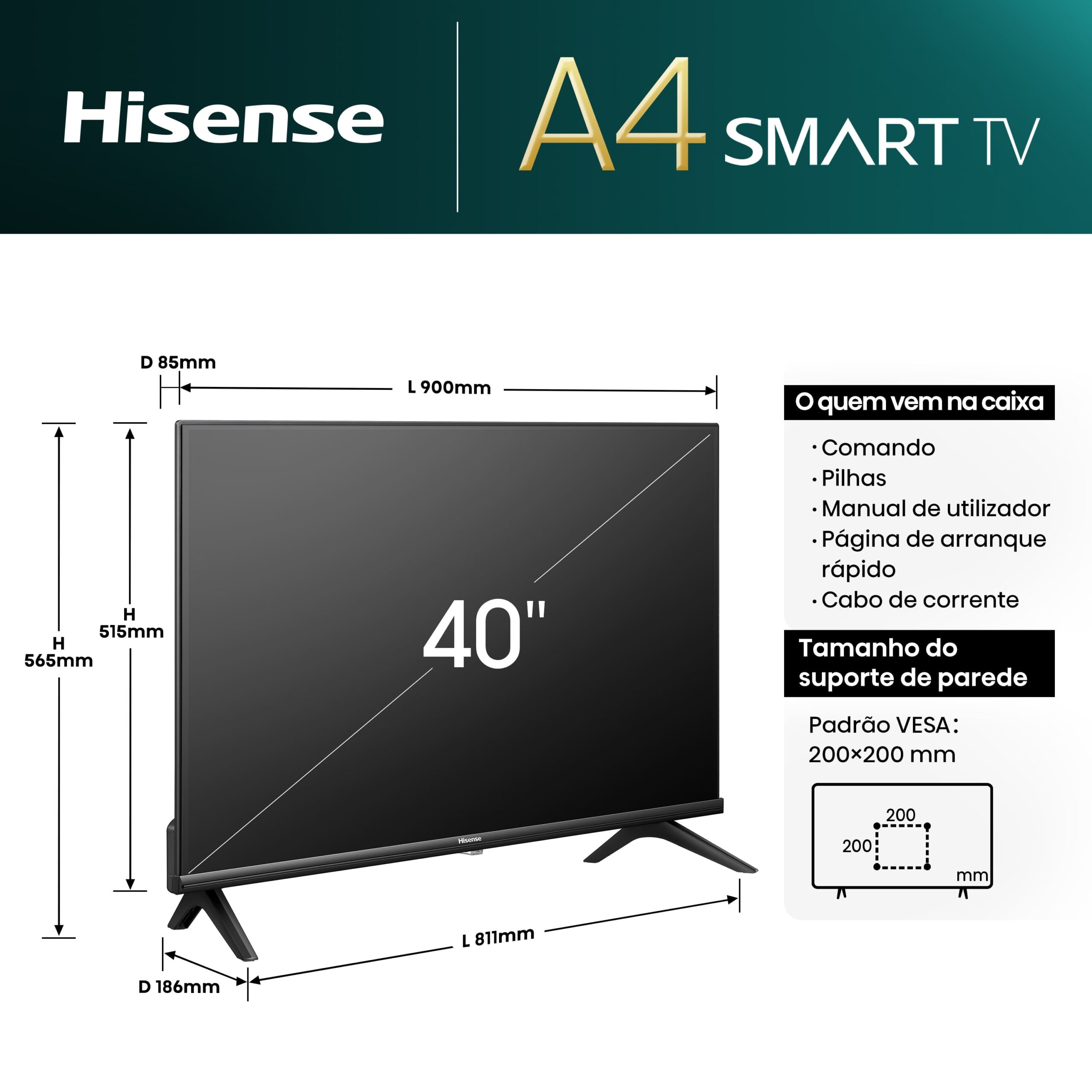 Smart Tv Hisense 40A4N (Led | HD | 40") - Imagem 2