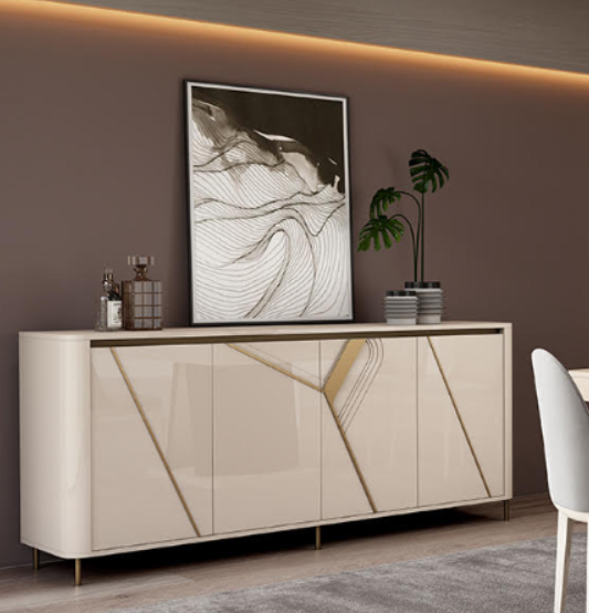 Aparador Toronto 01 (210cm | c/pés metal | Lacado | Personalizável)