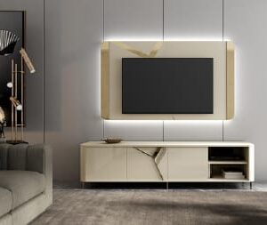 Base Tv Toronto 01 (200cm | c/pé metal| Lacado | Personalizável)