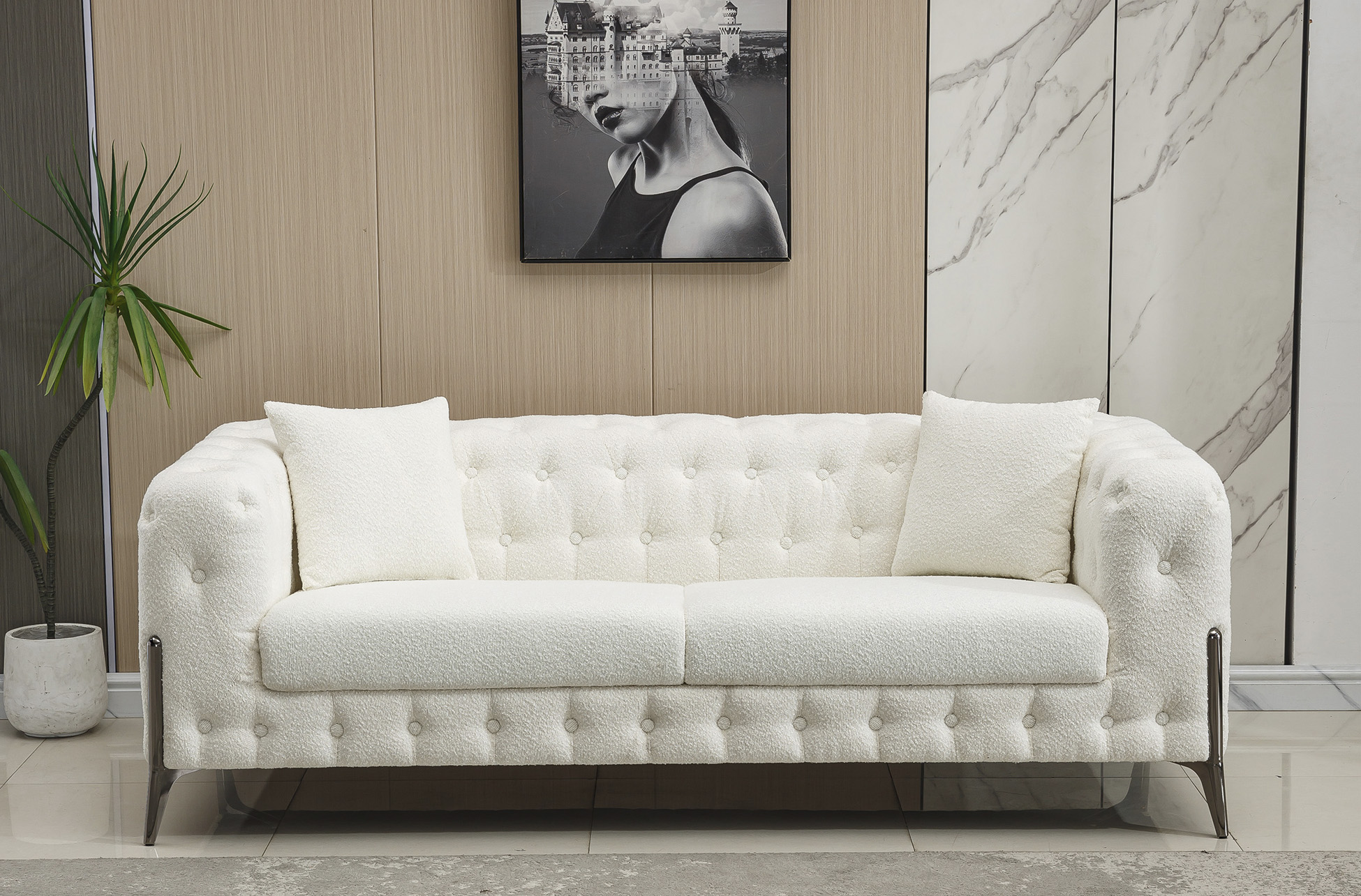 Sofá Cindy (202cm | Veludo ou linho) - Imagem 4