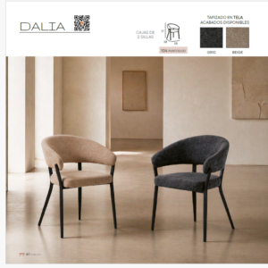 Cadeira Dalia (metal + tecido | bege/cinza)